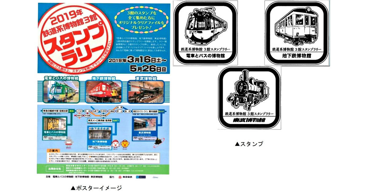 鉄道好きな親子はレッツ・チャレンジ！「電車とバスの博物館」「地下鉄博物館」「東武博物館」スタンプラリー